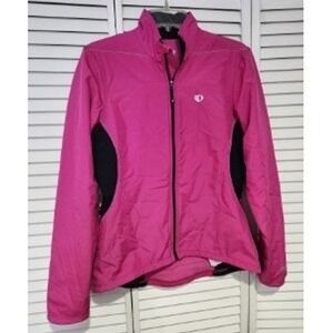 Pearl Izumi Select Womens Medium Pink Full Zip Cycling Jacket Reflective Pocket